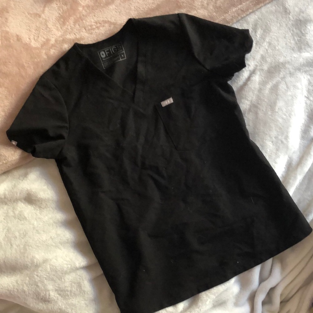 Figs black v neck top